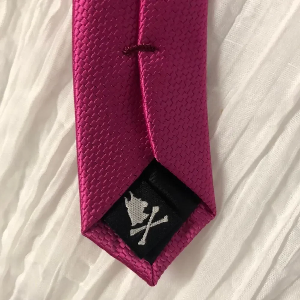 Nick Graham Stunning Fuchsia Pink Textured Polyester Tie
